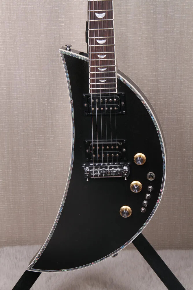 Rare Kawai MoonSault Black Electric Guitar Abalone Binding,Moon Inlay