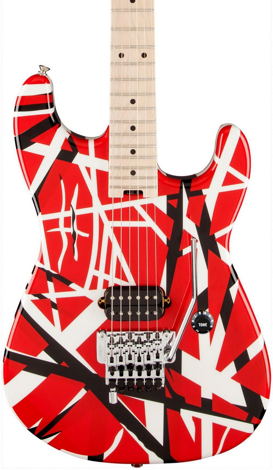 EVH Striped Series Electric Guitar Red with Black Stripes