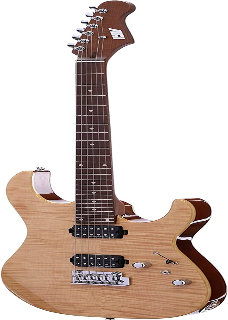 IYV 6 String Semi-Hollow-Body Electric Guitar, Right, Natural (IJZ-500 NA)