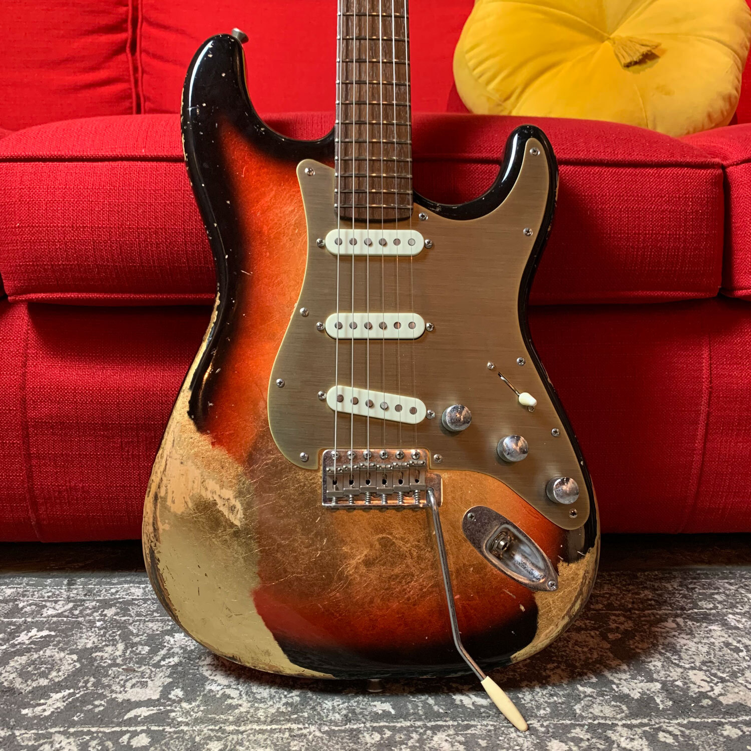 Franchin Mercury guitar NITRO OVER METALLIC LEAF relic aged S-type *MADE TO ORDE