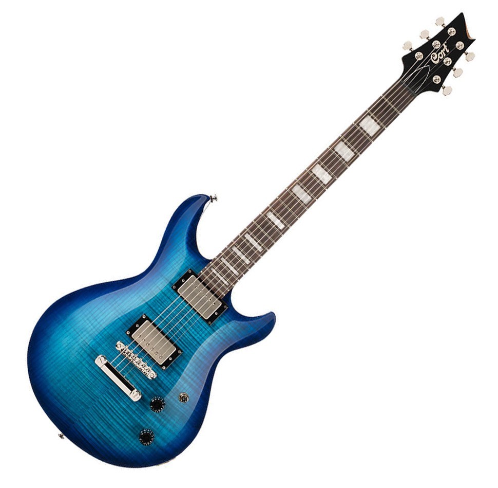 Cort M600 Blue Burst Flame Maple Top Double Cutaway Electric Guitar