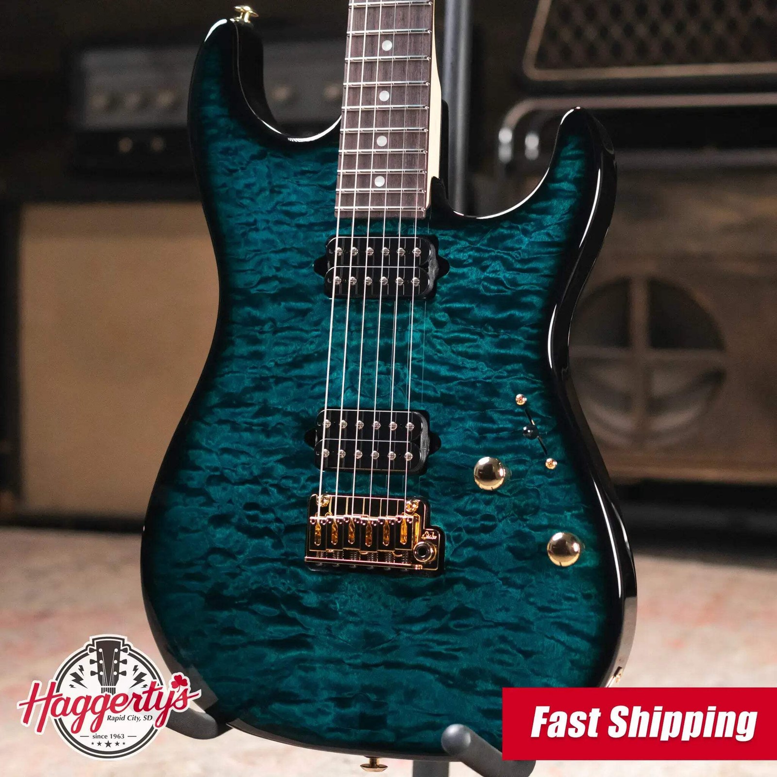 Suhr Standard Thin Burst Limited Edition Electric Guitar – Trans Teal with Gig B