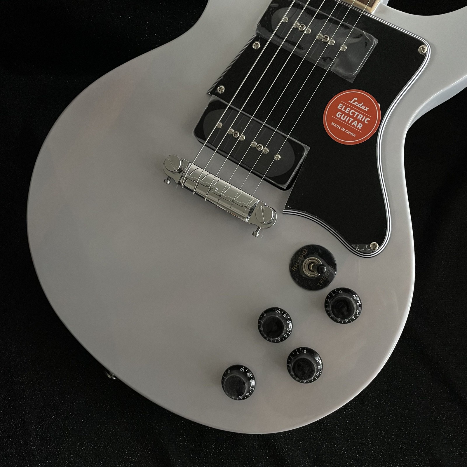 Solid Body White Electric Guitar Stainless Fret Dual P90 Pickups free shipping
