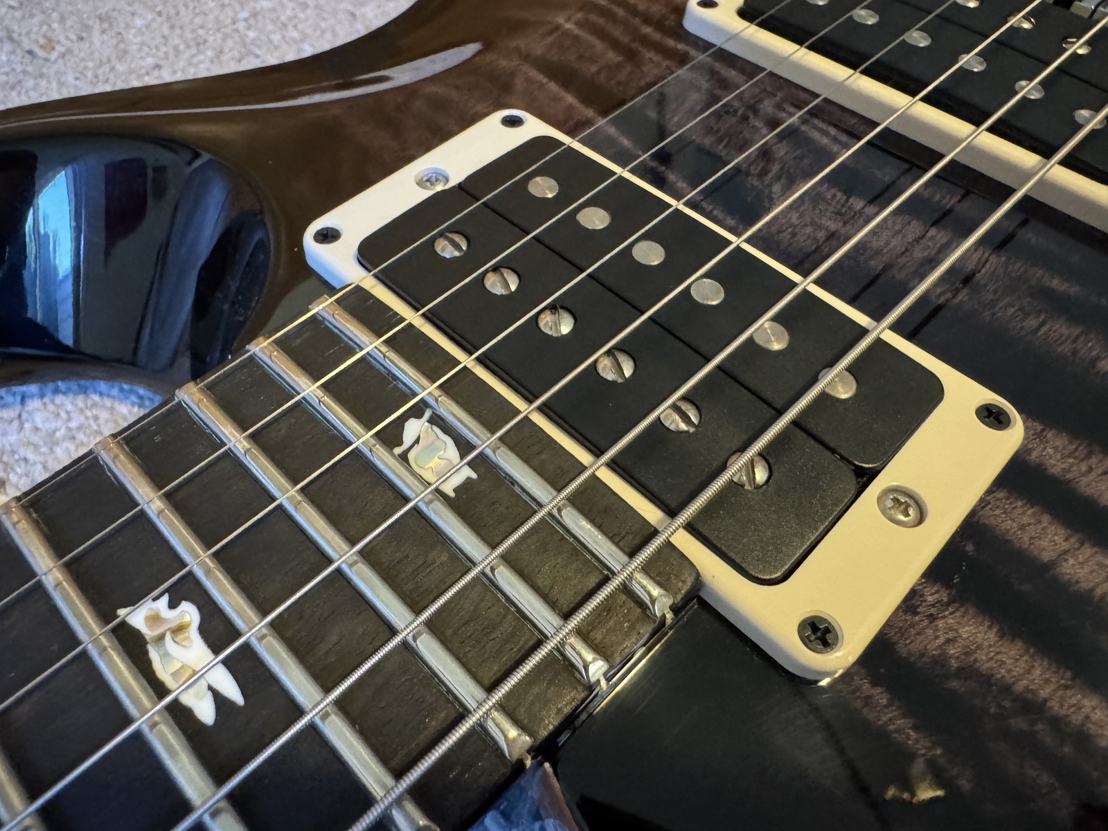 2023 PRS Custom 24 10 Top Floyd Rose – Purple Mist – Ebony Fretboard