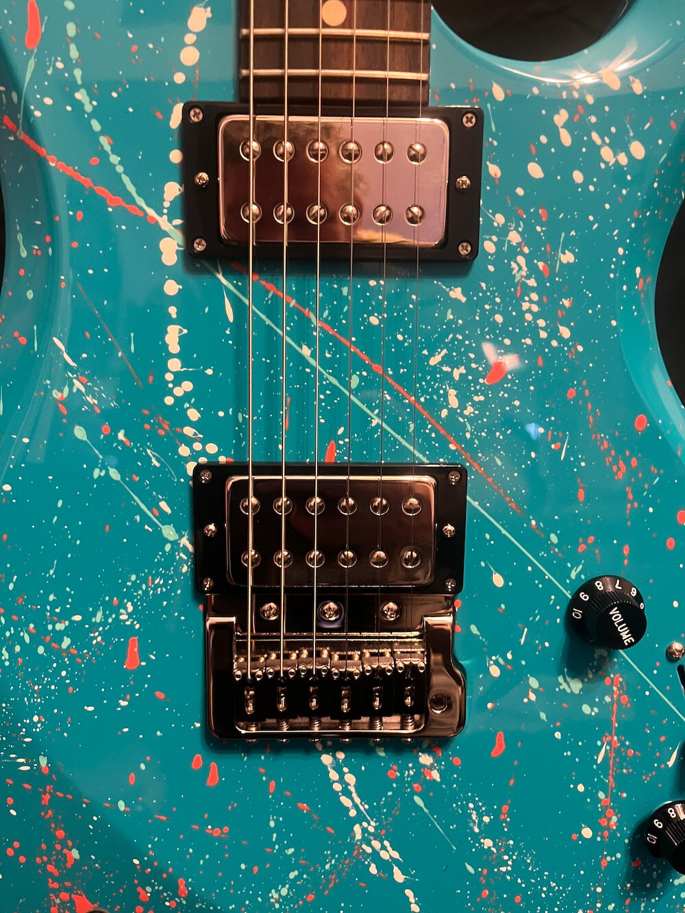 2023 Knaggs Guitars Severn Trembuck Reverse Headstock Miami Blue Splatter W/OHSC