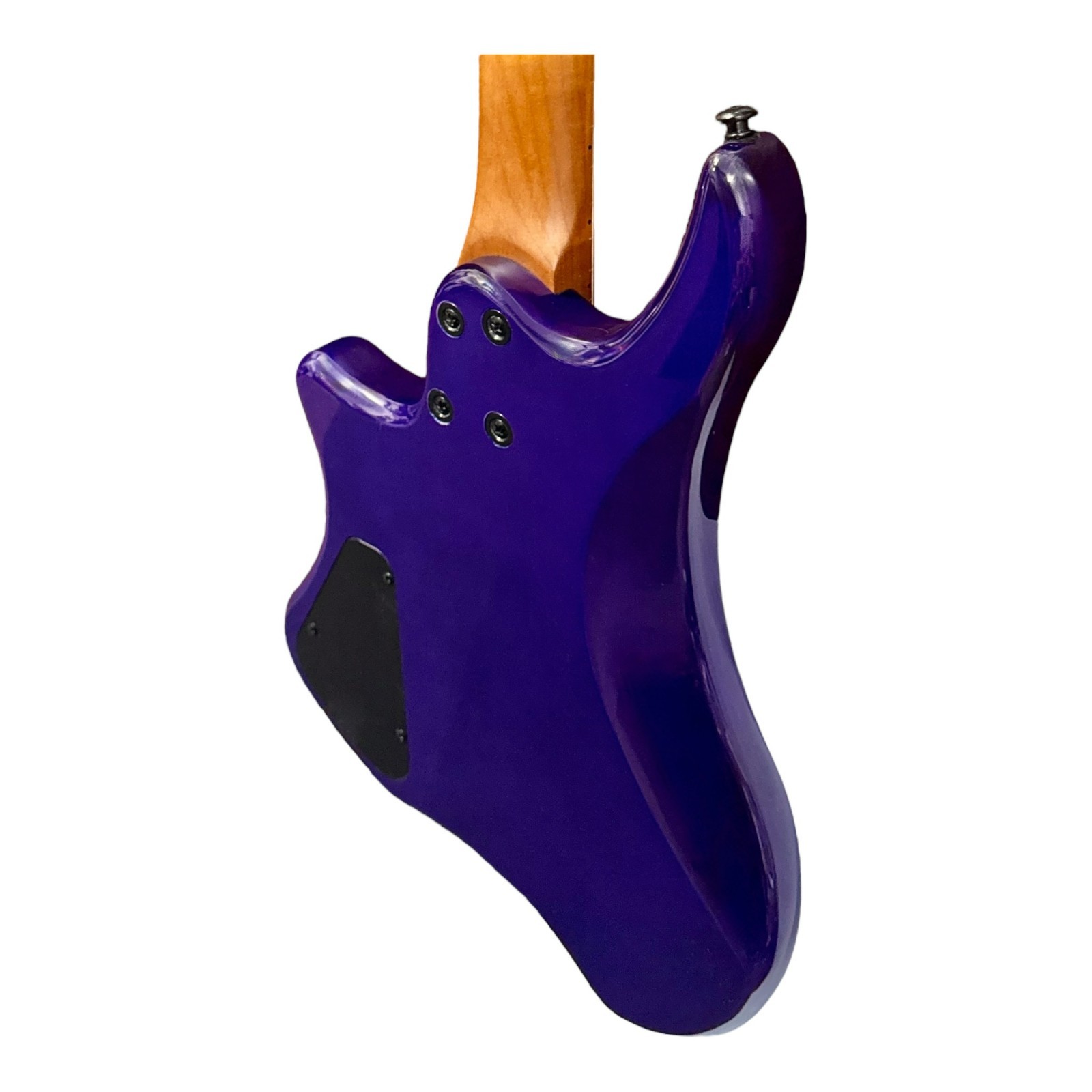 Haze Headless HH Solid Mahogany HHL Electric Guitar – Tiger Purple HL1APQTPU