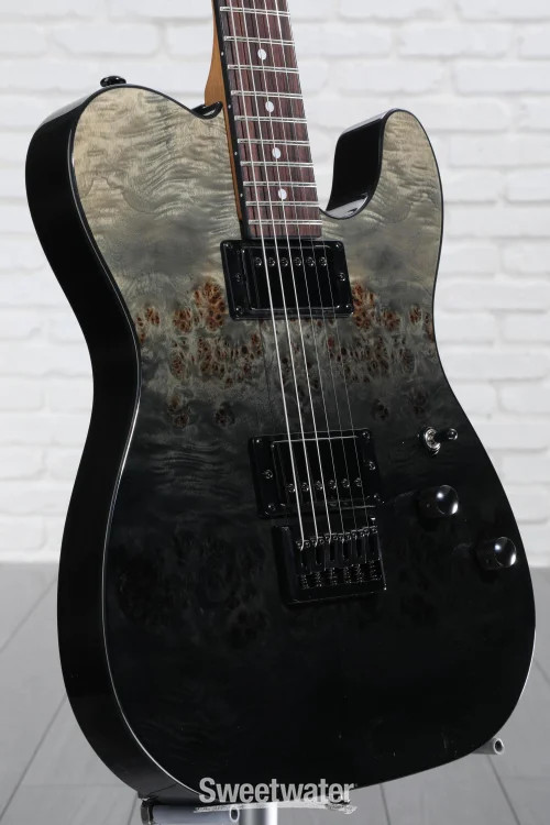 Schecter PT Standard Electric Guitar – Black Fade Burst Burl