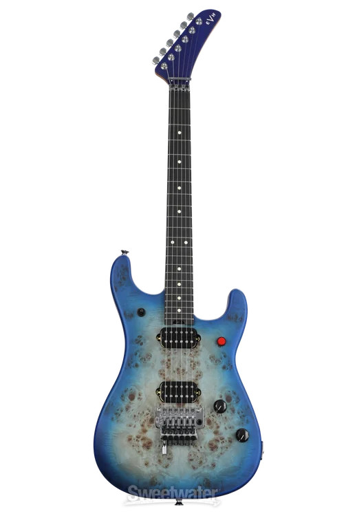 EVH 5150 Series Deluxe Poplar Burl Electric Guitar – Aqua Burst with Ebony