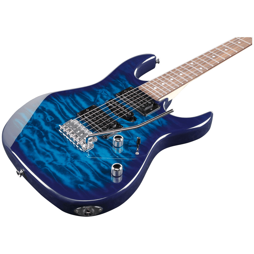 Ibanez GRX70QATBB Gio RG Electric Guitar — Transparent Blue Burst