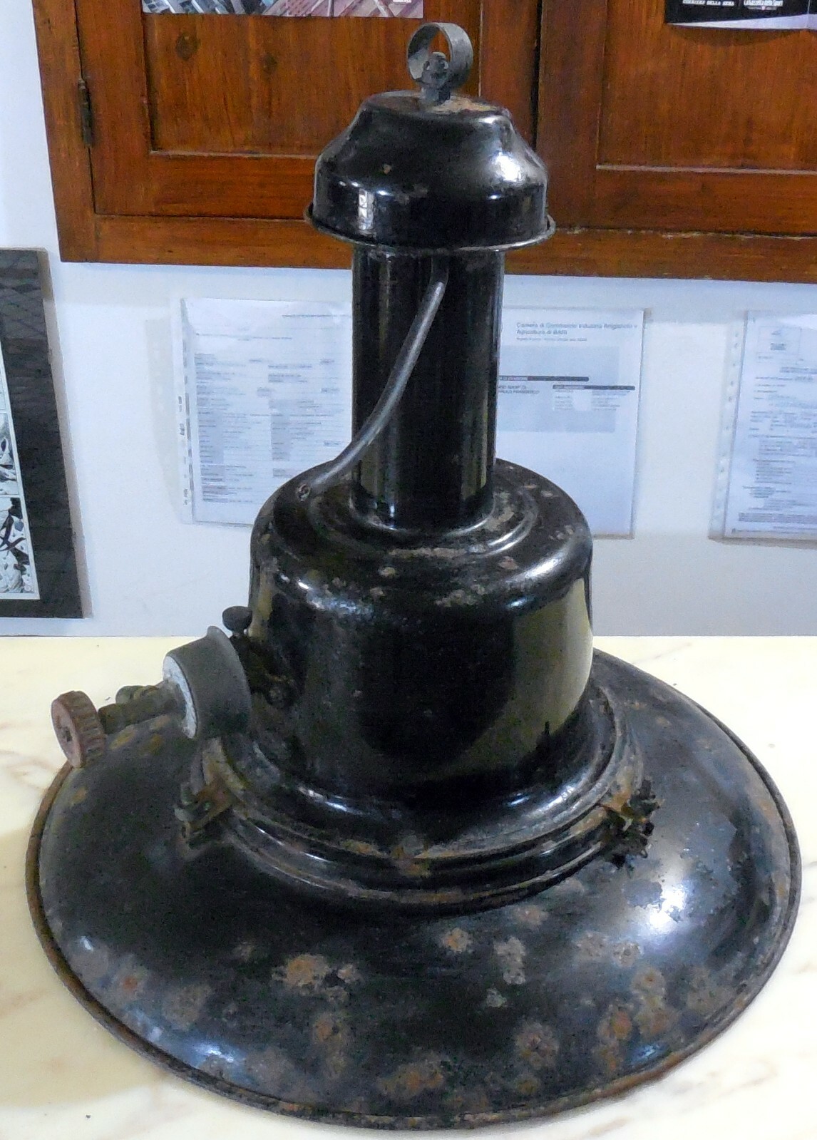 VINTAGE LARGE ANTIQUE LAMP FISHING LIGHT PROVISUS TORINO ITALY 1940-60s