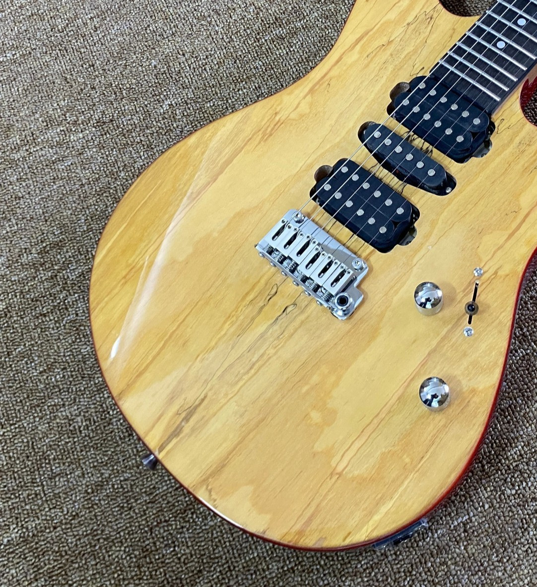 Hard-to-Find Natural Electric Guitar Distinct Raw Wood Texture Gloss Finish