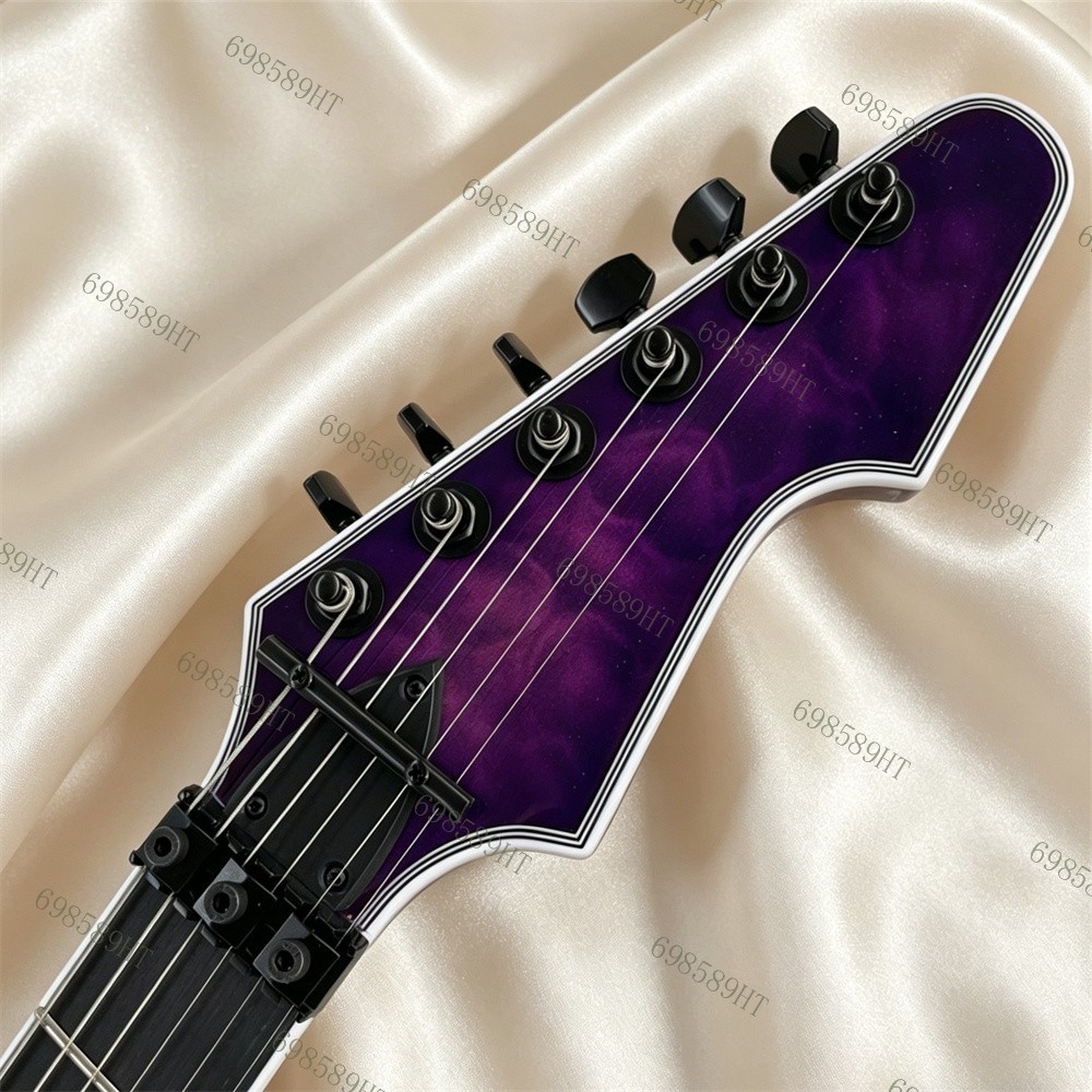 New Trans Purple Burst Electric Guitar Custom E-1 Solid Mahogany Body H-H Pickup