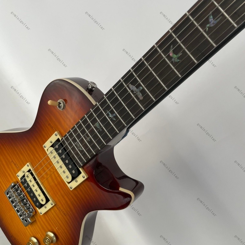 custom SE electric guitar tobacco bird inlay Rounded fret Edge stainless Fret