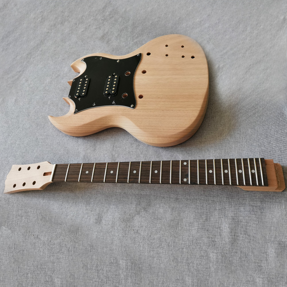 DIY S G style 6 String Electric Guitar Kit Humbucker Pickup set neck Maple neck