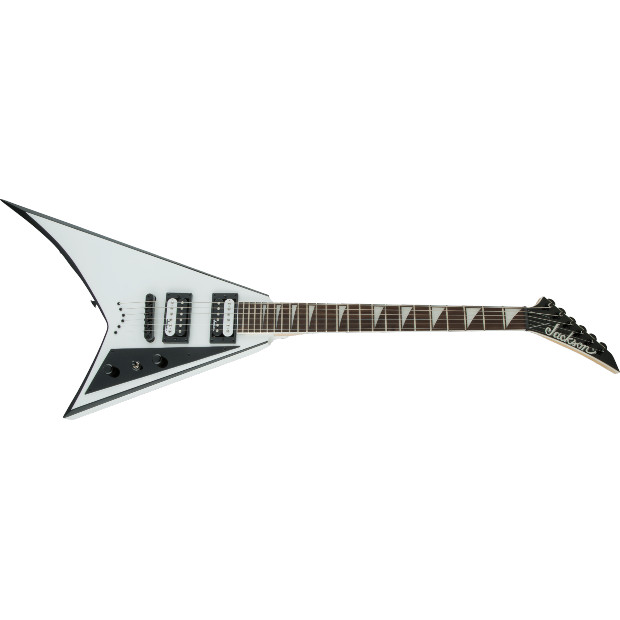 Jackson JS Series Rhoads JS32T, Amaranth Fingerboard, White with Black Bevels