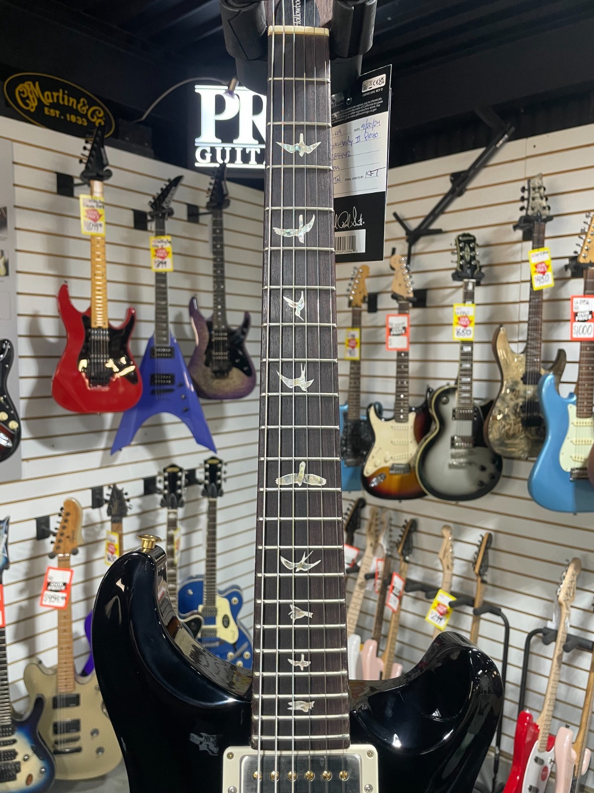 PRS Hollowbody II Piezo Electric Guitar – Custom Color Piano Black w/OHSC & PLEK