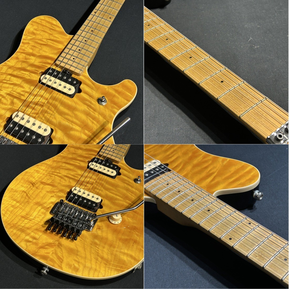 Music Man EVH Signature QMT Gold Translucent Electric Guitar, 3.4kg, Used