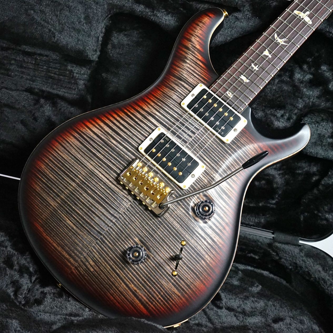 PRS Custom 24 10-Top Charcoal Tri-Color Burst Satin Electric Guitar