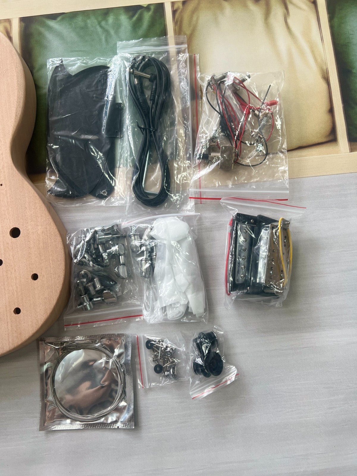 SG DIY Electric Guitar Kit Unfinished Maple Neck Rosewood Fretboard