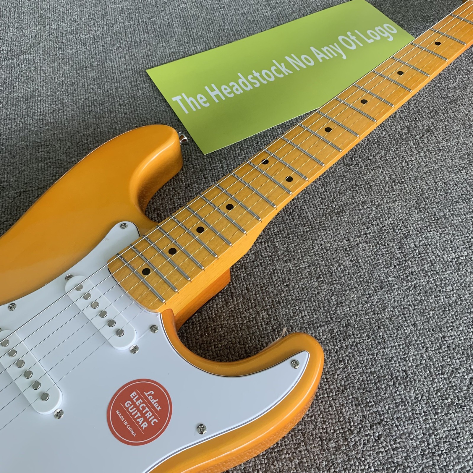 Yellow 21 frets Solid Body Electric Guitar Stainless Fret Chrome part SSS pickup
