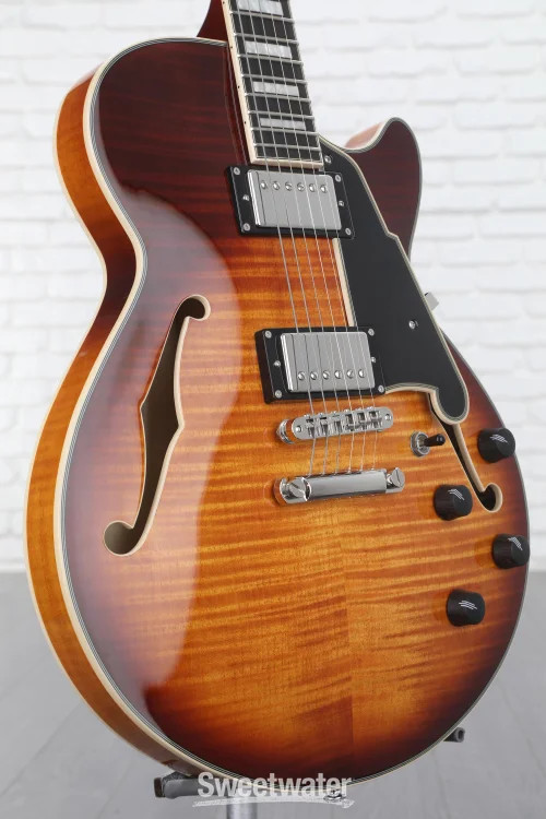 D’Angelico Premier SS Electric Guitar – Dark Iced Tea Burst with Stopbar