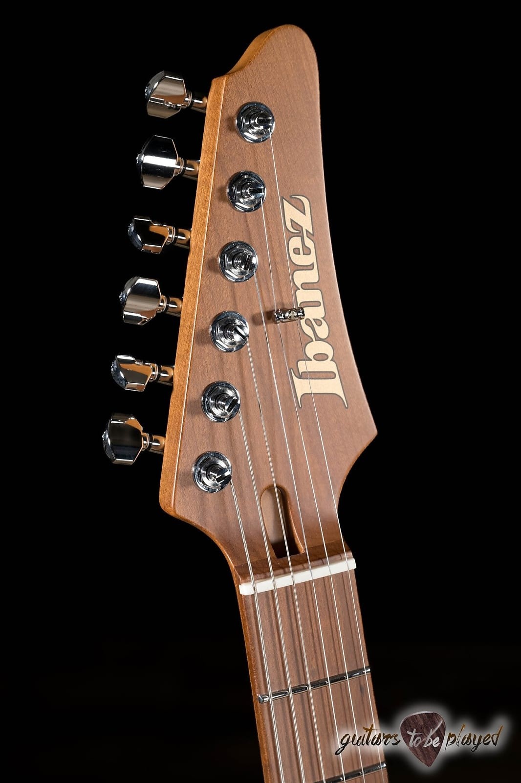Ibanez AZ2402 Prestige HH Roasted Maple Neck Guitar w/ Case – Black Flat