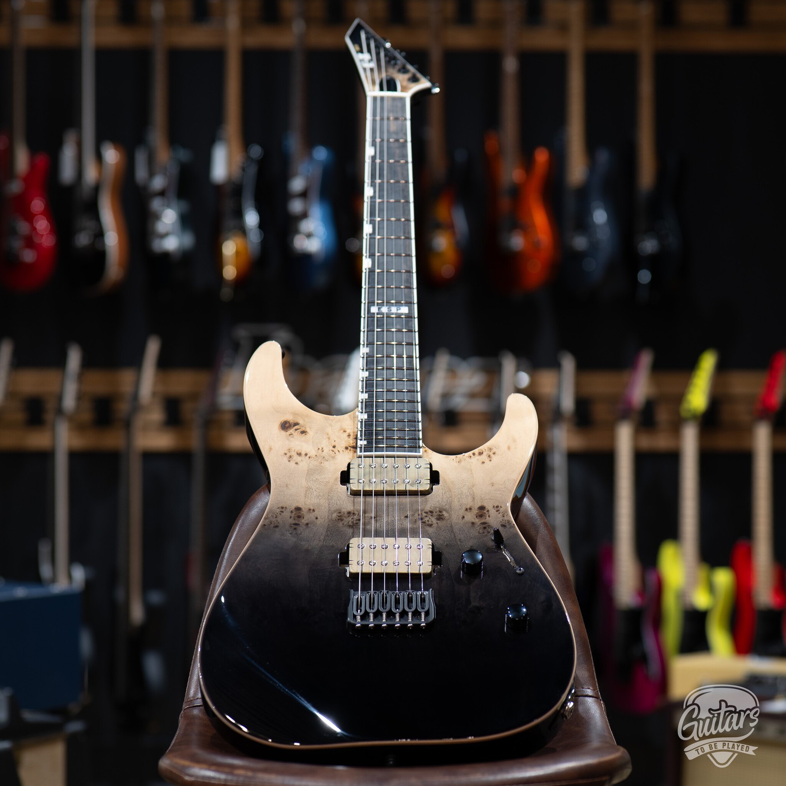 ESP E-II M-II HT Neck Thru Guitar w/ Case – Black Natural Fade (B-stock)