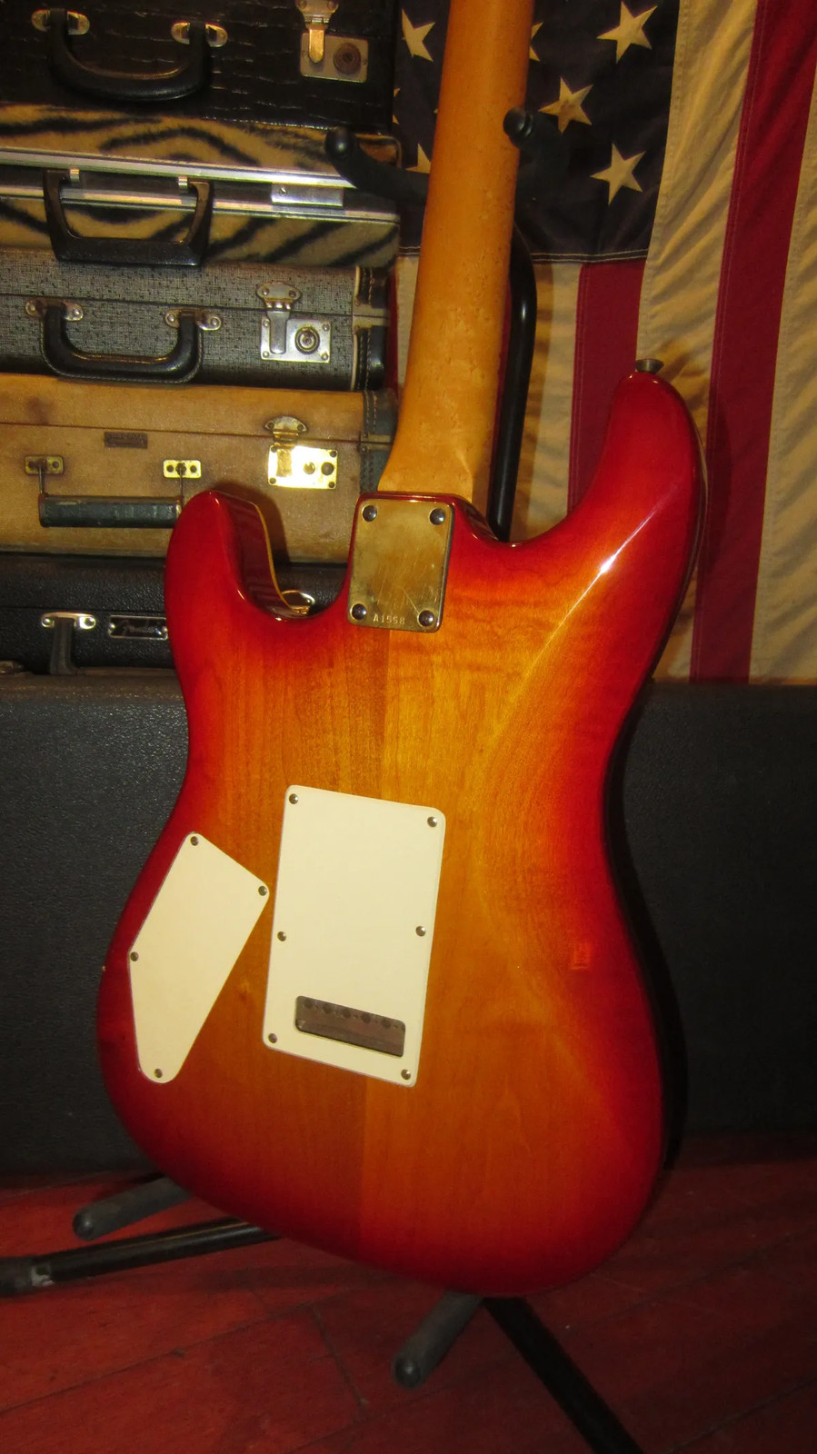 Pre Owned 1985 Schecter Super Strat Stratocaster Sunburst Flame Top With Case