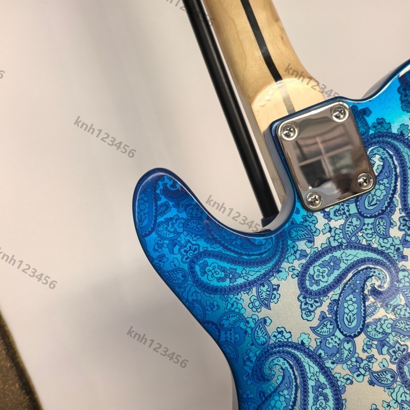 Electric Guitar Blue Paisley Maple Neck SS Pickup Stainless Rounded Fret Edge