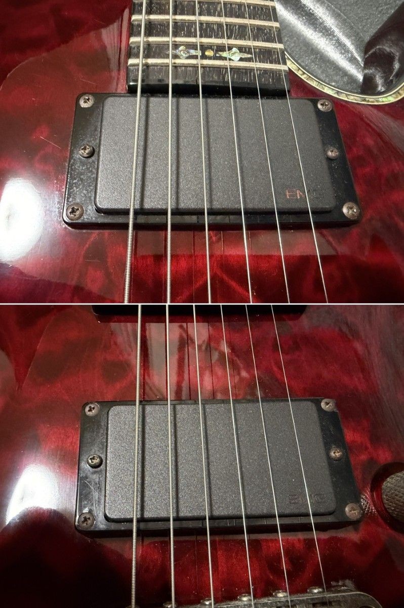 Schecter AD-C-1-HR Red Quilt Maple Coil Tap EMG Pickup Musical Guitar