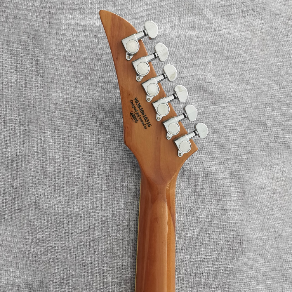 Firefly Natural Explorer style Electric Guitar Double Humbucker Block Inlays 22F