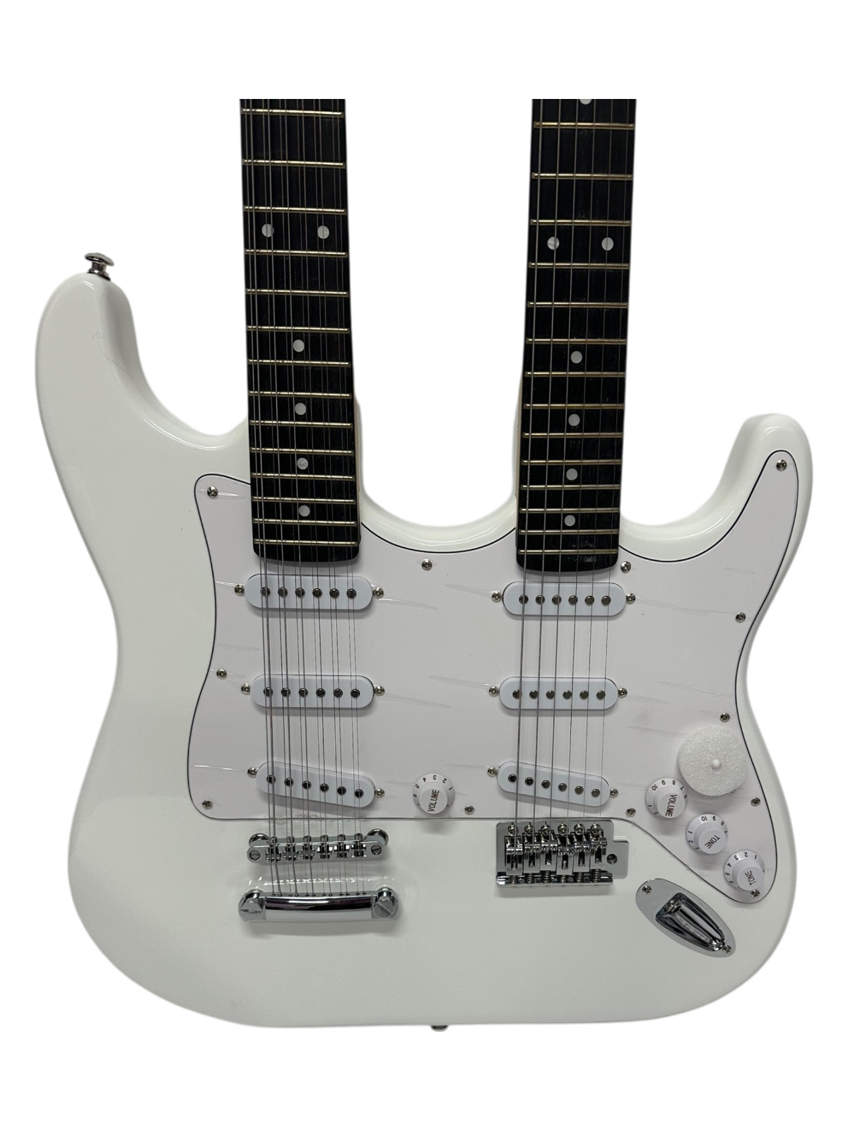 Zenison Double Neck Electric Guitar White 12 String & 6 String