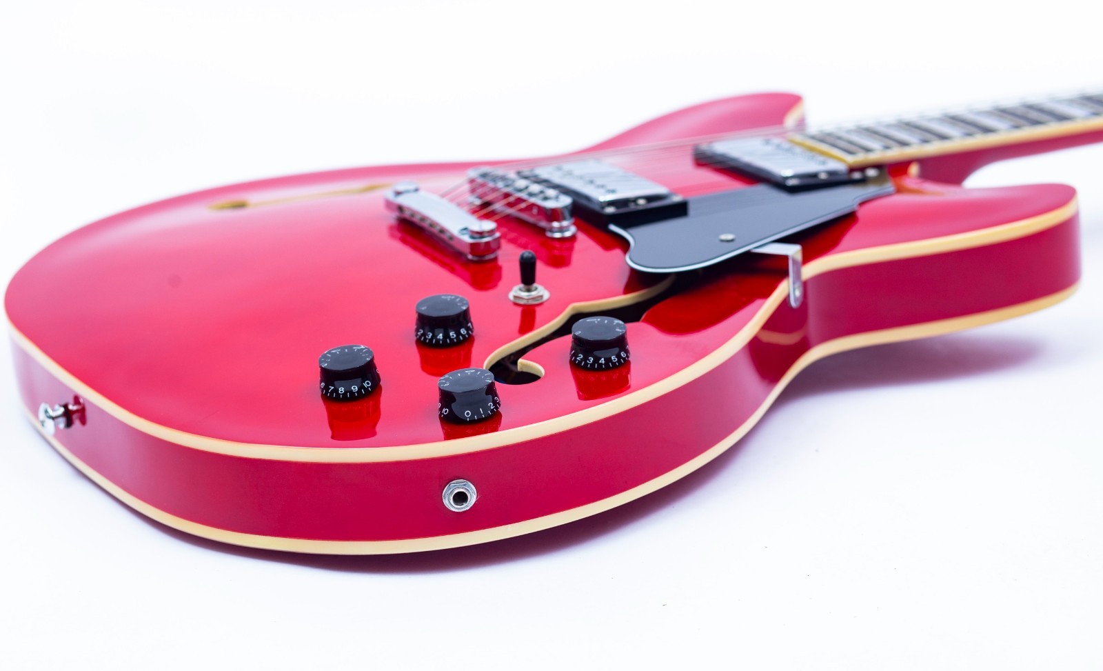 Grote 6-String Electric Guitar, Semi-Hollow Body, Stainless Steel Frets (Red)