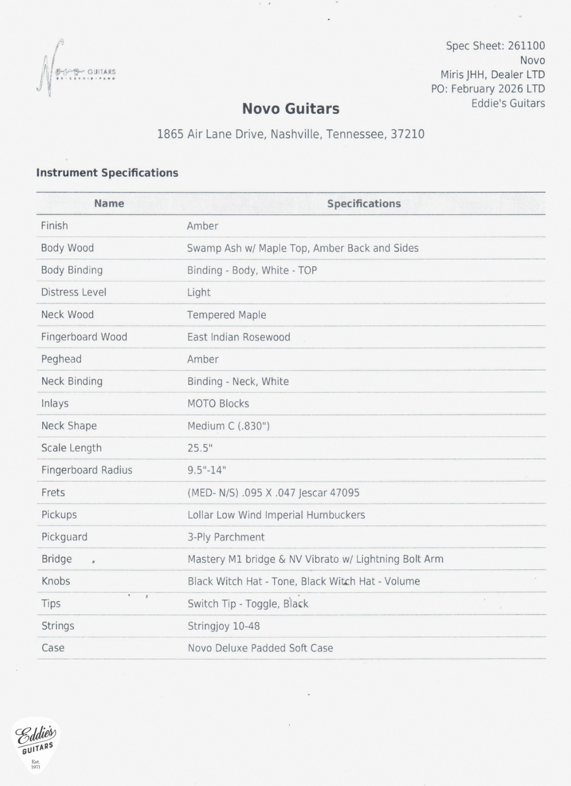 Novo Maple Top Miris JHH Dealer LTD – Amber