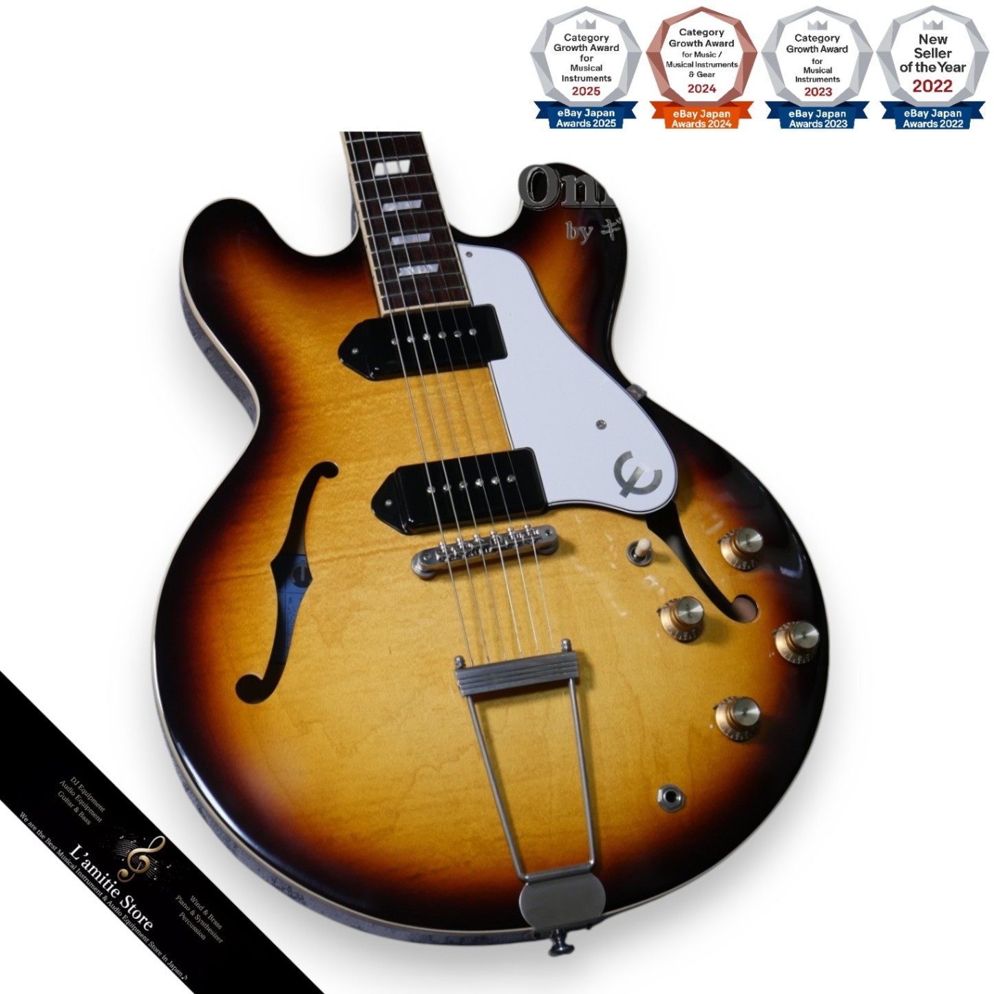 Epiphone USA 2021 Casino Vintage Sunburst Electric Guitar with Pickups