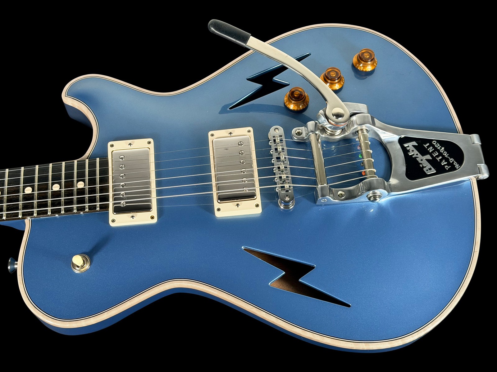 2026 KNAGGS CHENA LB HOLLOWBODY w BIGSBY & LIGHTNING BOLT F-HOLES ~ PELHAM BLUE