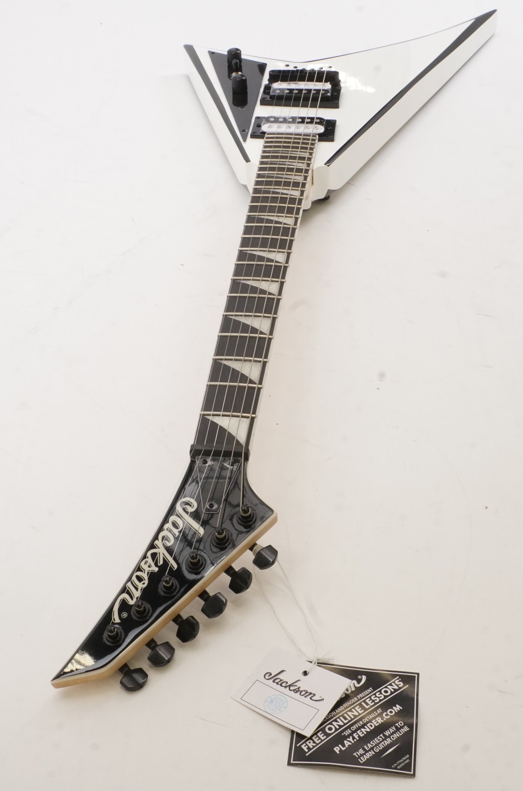 Jackson JS Series Rhoads JS32T, White with Black Bevels Electric Guitar