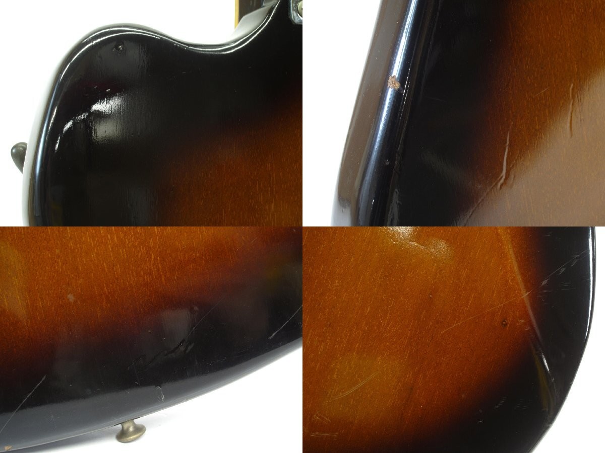 Teisco TG-64 Vintage 1960s 3-Pickup Bizarre Guitar Sunburst Japan Rare