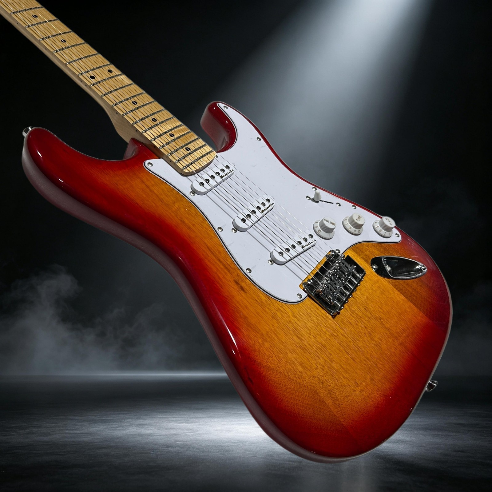 Electric Guitar Mahogany Body Maple Fretboard Cherry Sunburst Color ST Guitar