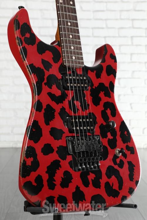 Friedman Cali Electric Guitar – Red/Black Leopard, Medium Aged