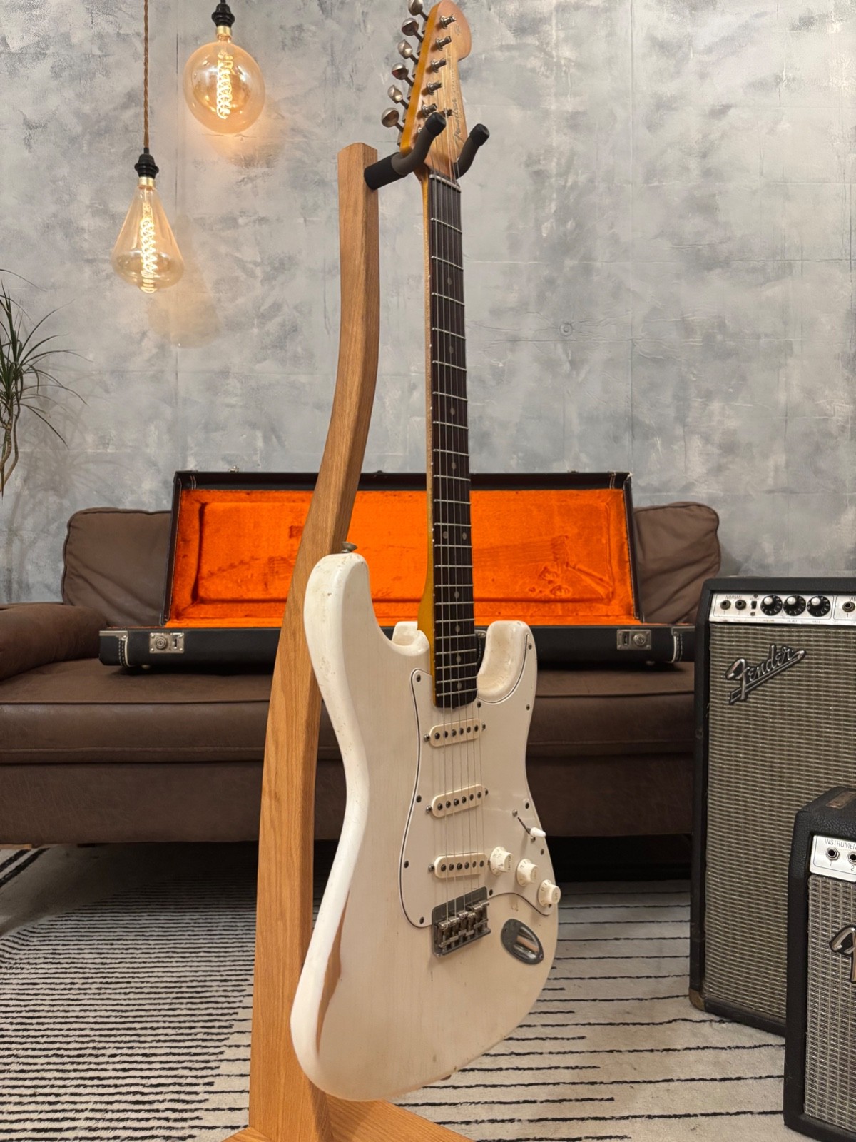 Fender Stratocaster GLAS Custom 1963 Vintage White Heavy Relic Hardtail Feather