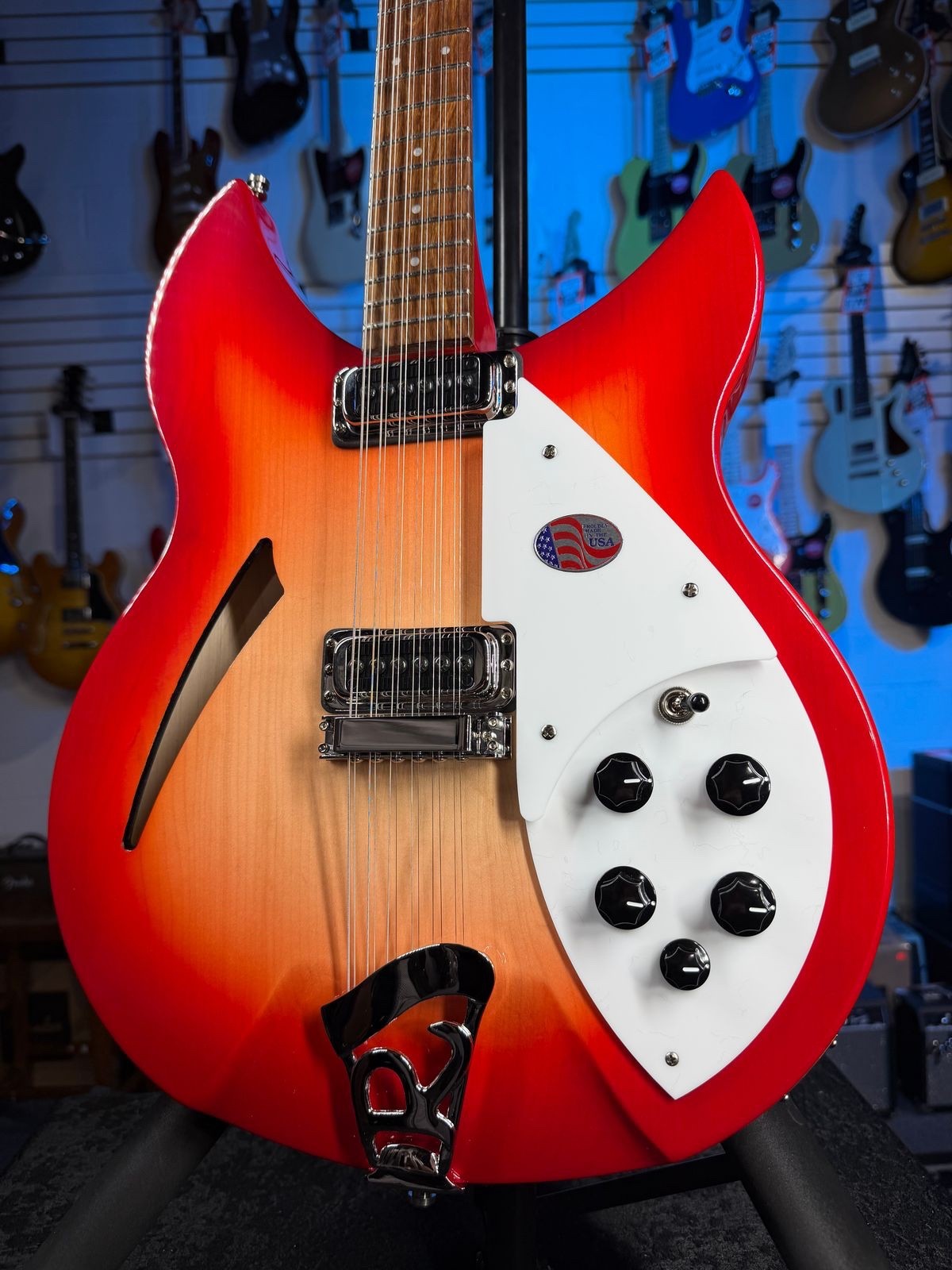 Rickenbacker 330/12 Fireglo Semi-Hollow Electric Guitar, with Ric Case, 706