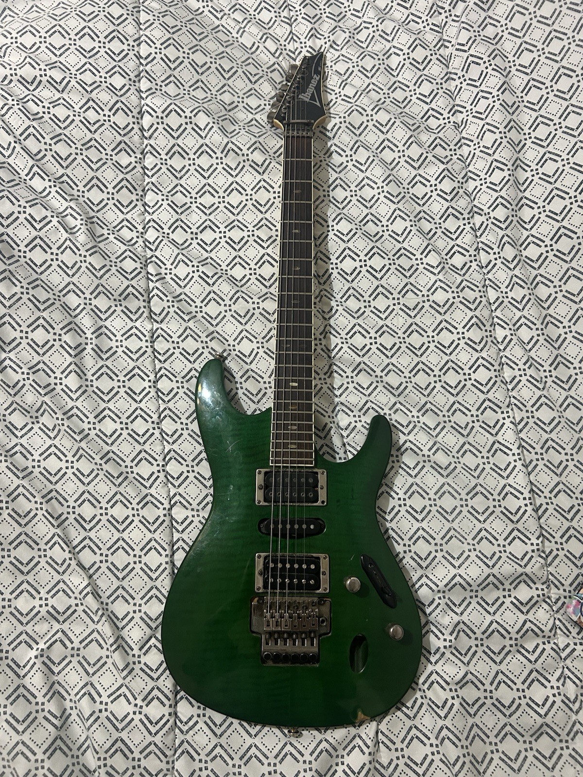 Vintage 1997-1998 Ibanez S470FM Electric Guitar Mediterranean Green South Korea