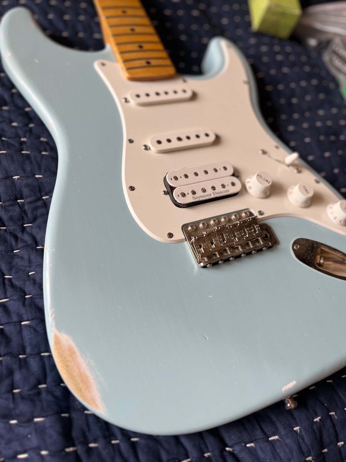 Custom Musikraft Guitar Stratocaster – 2019 Sonic Blue Plek’d