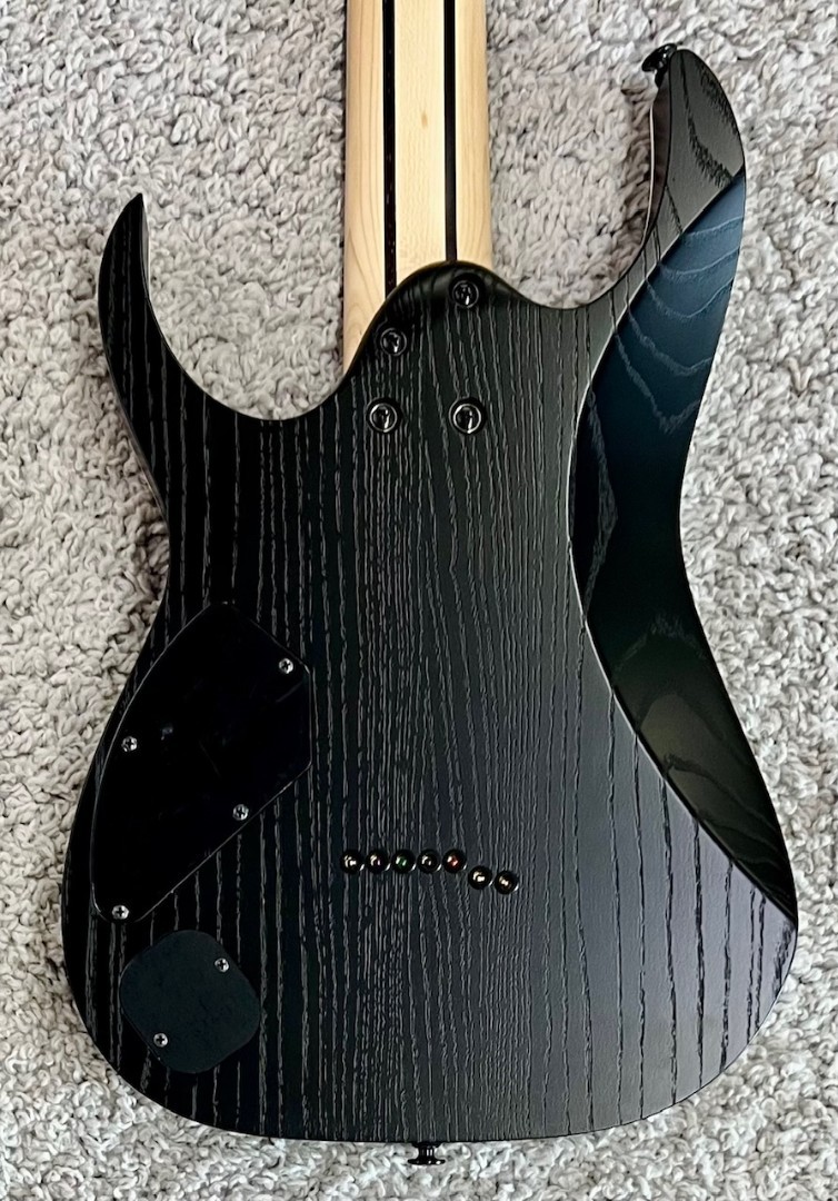 Ibanez Prestige 7-String Electric Guitar w/Case, Weathered Black RGR752AHBFWK