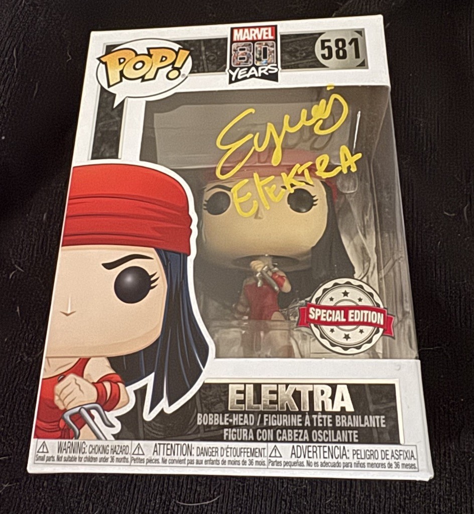 Elodie Yung signed Elektra funko pop Daredevil poster photo Born Again Marvel