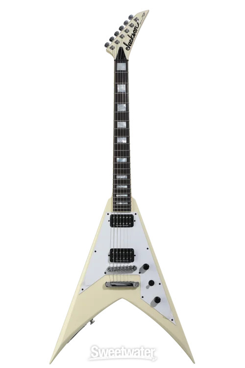 Jackson USA Signature Scott Ian King V KVT Solidbody Electric Guitar – Ivory