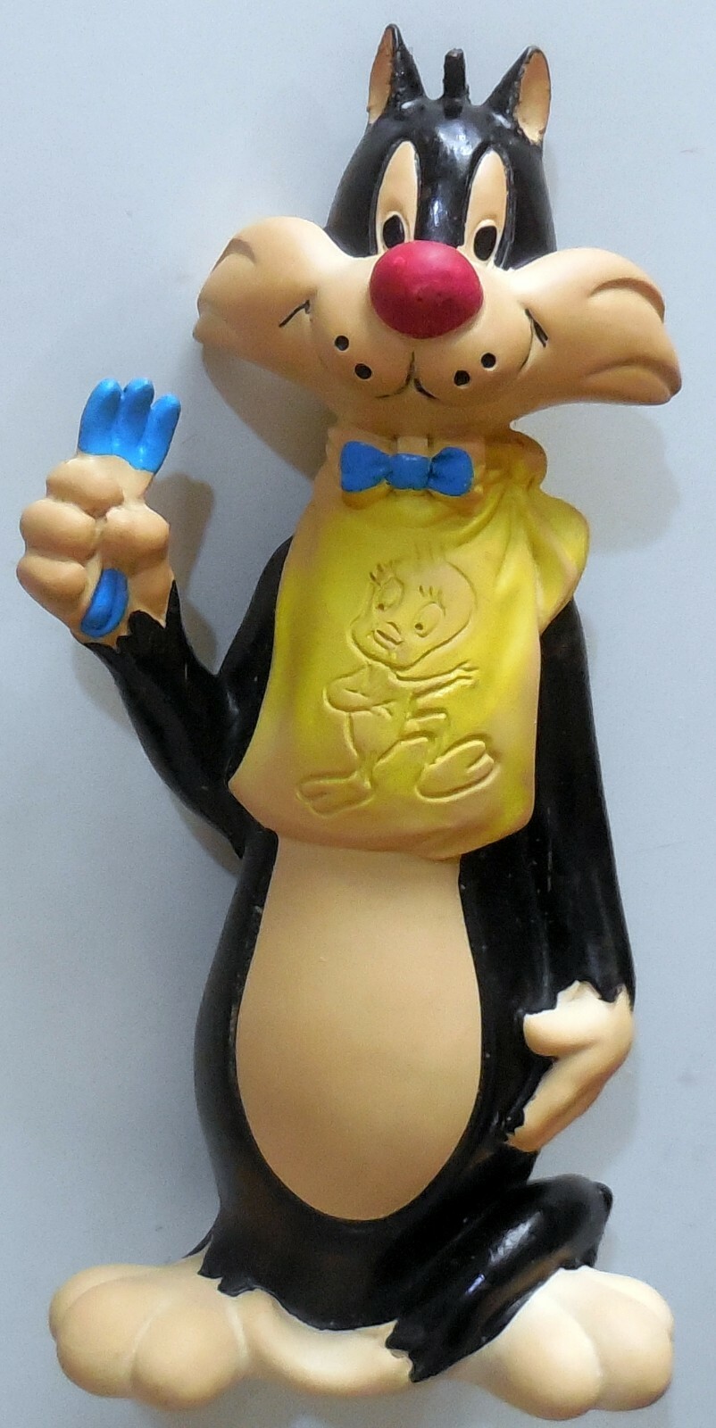 VINTAGE RUBBER TOY SQUEAK SYLVESTER WARNER BROS MADE ITALY 1960s 8″ no tweety