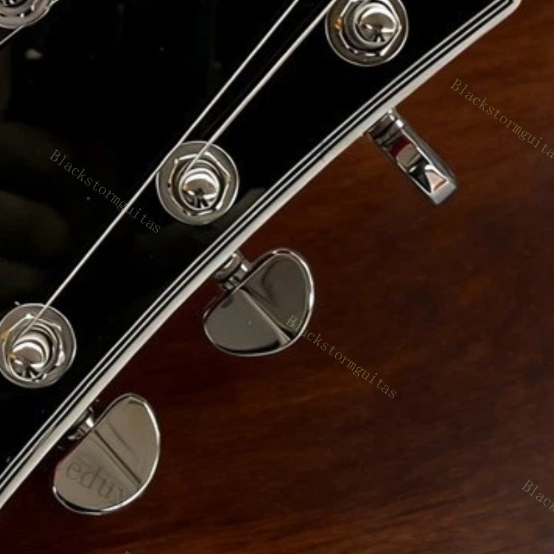 Solid Electric Guitar Stainless Fret Lightning Inlays Cherry Red Burst Sparkle