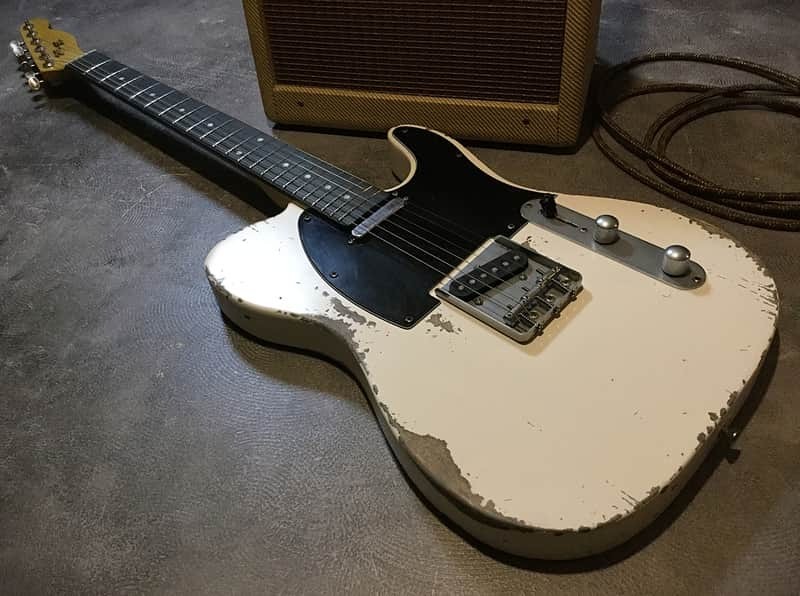 USA Relic Tele Style Electric Guitar Road Worn White by Nate’s Relic Guitars